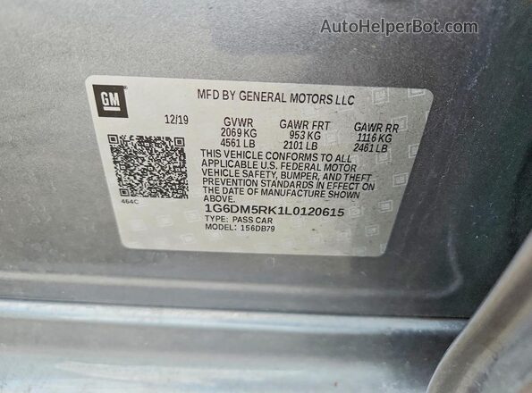 1G6DM5RK1L0120615 2020 CADILLAC CT5 Silver Engine compartment view