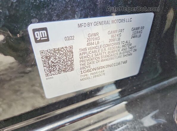1G6DN5RK0N0116748 2022 CADILLAC CT5 Black Widok komory silnika