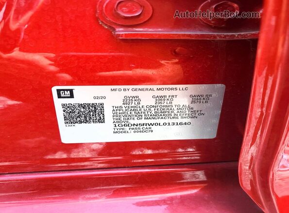 1G6DN5RW0L0131640 2020 CADILLAC CT5 Красный Вид подкапотного пространства