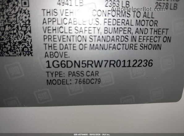 1G6DN5RW7R0112236 2024 CADILLAC CT5 White Вид підкапотного простору