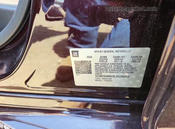 1G6DS5RK0L0129652 2020 CADILLAC CT5 Maroon Շարժիչի բաժամունքի տեսք