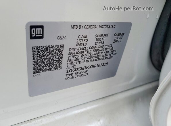 1G6DS5RKXS0107219 2025 CADILLAC CT5 Белый Вид подкапотного пространства