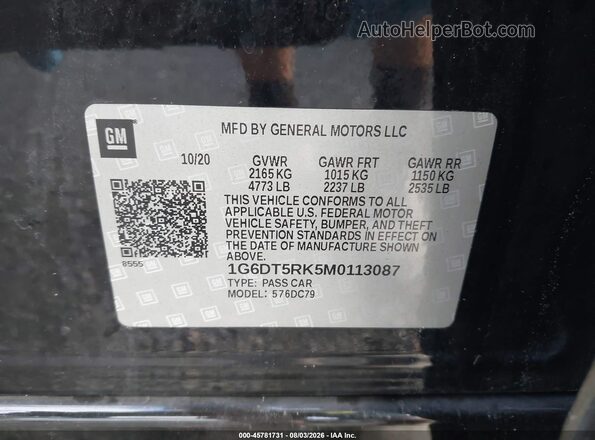 1G6DT5RK5M0113087 2021 CADILLAC CT5 Черный Вид подкапотного пространства