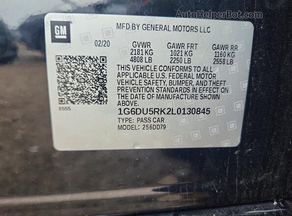 1G6DU5RK2L0130845 2020 CADILLAC CT5 Black Engine compartment view