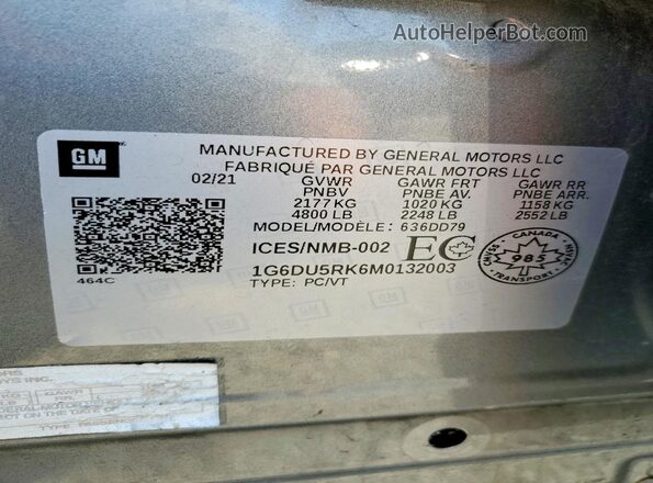 1G6DU5RK6M0132003 2021 CADILLAC CT5 Gray 