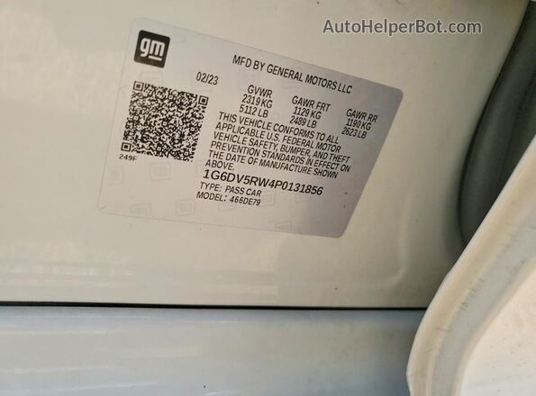 1G6DV5RW4P0131856 2023 CADILLAC CT5 White Շարժիչի բաժամունքի տեսք