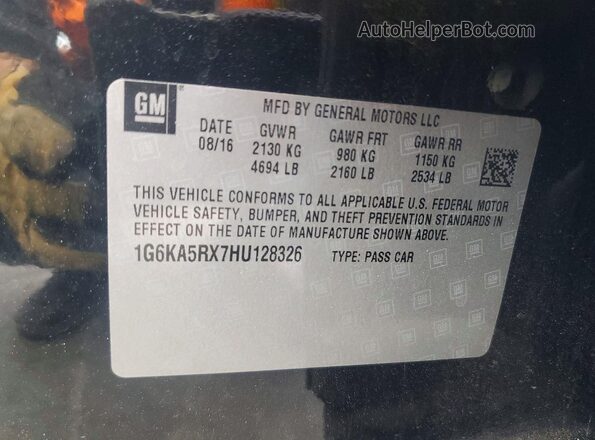 1G6KA5RX7HU128326 2017 CADILLAC CT6 Black Вид підкапотного простору