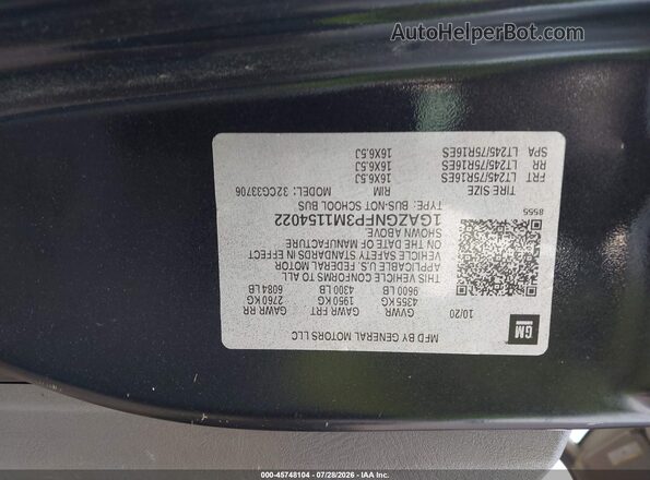 1GAZGNFP3M1154022 2021 CHEVROLET EXPRESS Black Widok komory silnika