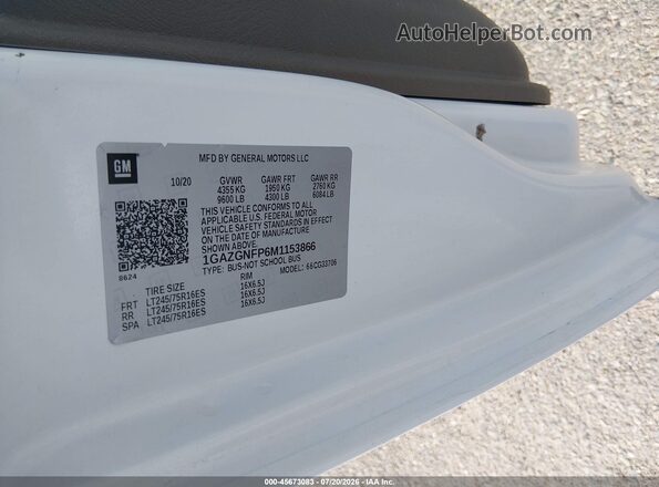 1GAZGNFP6M1153866 2021 CHEVROLET EXPRESS Белый Вид подкапотного пространства
