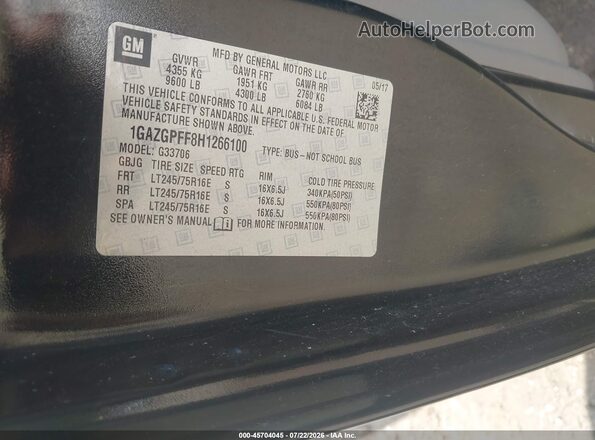 1GAZGPFF8H1266100 2017 CHEVROLET EXPRESS Black Շարժիչի բաժամունքի տեսք