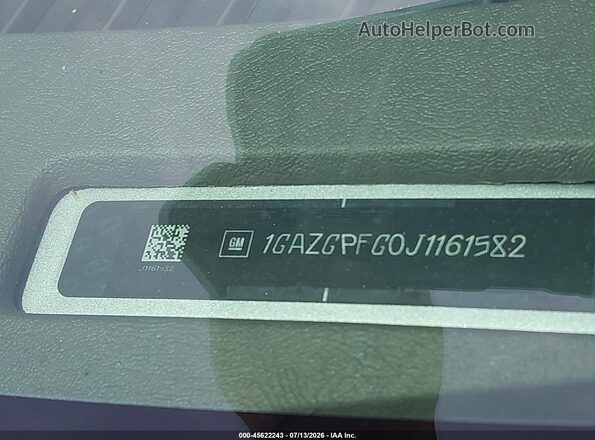 1GAZGPFG0J1161582 2018 CHEVROLET EXPRESS Gray ძრავის განყოფილების ხედი