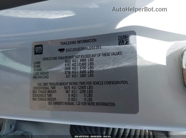 1GC10UED6RU201351 2024 CHEVROLET SILVERADO White Շարժիչի բաժամունքի տեսք