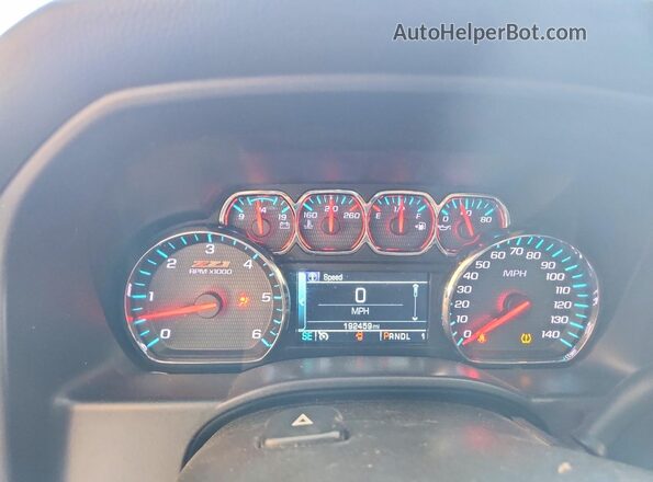 1GC1KSEG2KF222006 2019 CHEVROLET SILVERADO White Widok zestawu wskaźników