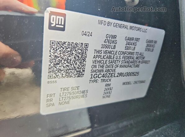 1GC40ZEL2RU300525 2024 CHEVROLET SILVERADO Черный Вид подкапотного пространства