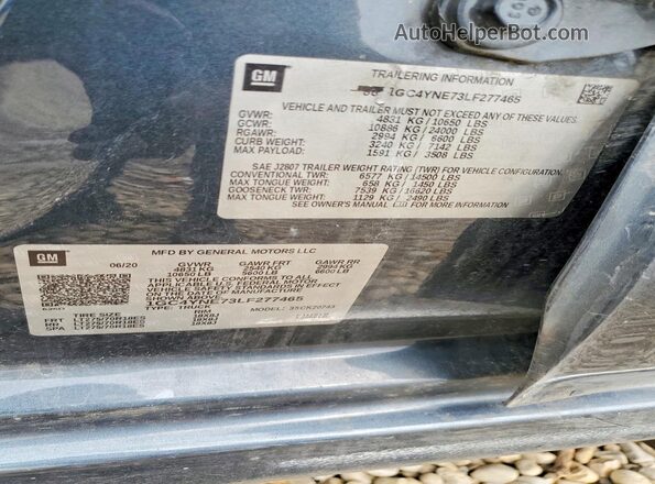 1GC4YNE73LF277465 2020 CHEVROLET SILVERADO Blue Widok komory silnika