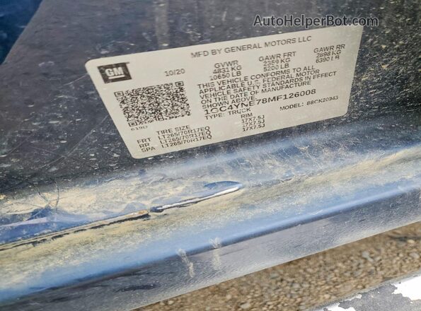 1GC4YNE78MF126008 2021 CHEVROLET SILVERADO Blue Vista del compartimento del motor