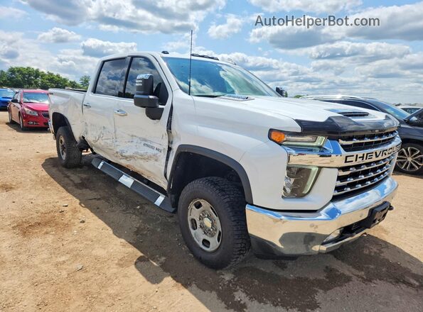 1GC4YPEY6MF230775 2021 CHEVROLET SILVERADO Белый Передняя правая четверть