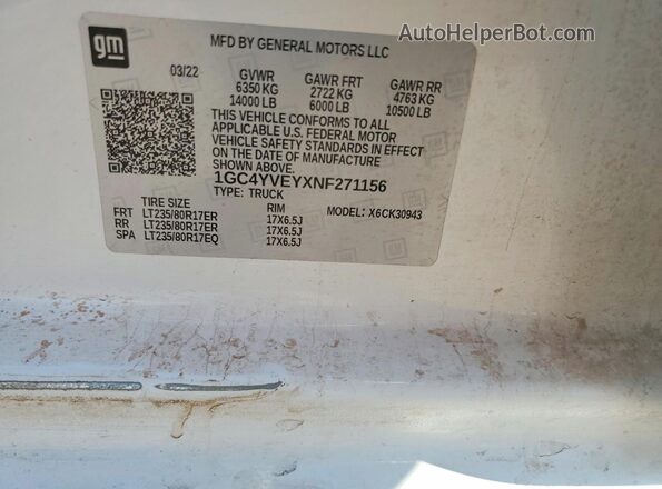 1GC4YVEYXNF271156 2022 CHEVROLET SILVERADO Белый Вид подкапотного пространства