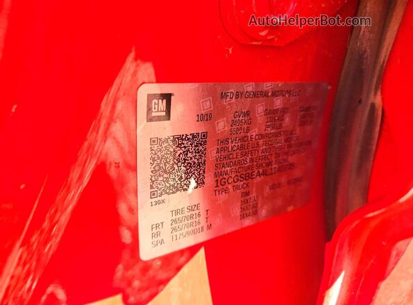1GCGSBEA4L1140735 2020 CHEVROLET COLORADO Red Engine compartment view