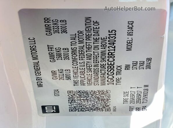 1GCGSBEC8R1240315 2024 CHEVROLET COLORADO White Engine compartment view