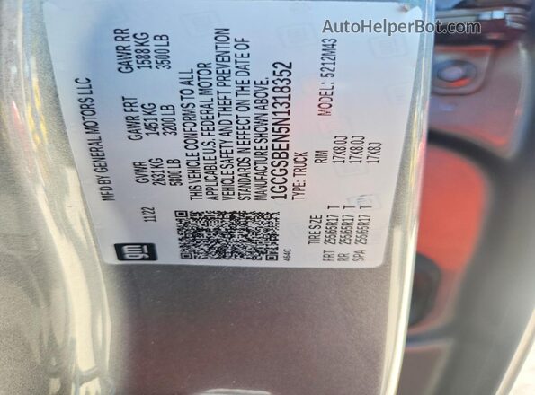1GCGSBEN5N1318352 2022 CHEVROLET COLORADO Silver Շարժիչի բաժամունքի տեսք