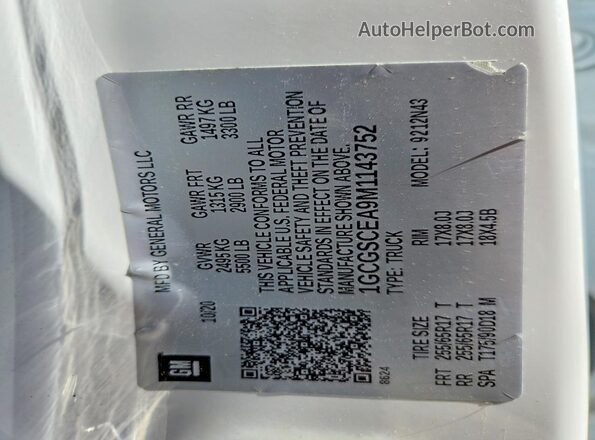 1GCGSCEA9M1143752 2021 CHEVROLET COLORADO Белый Вид подкапотного пространства