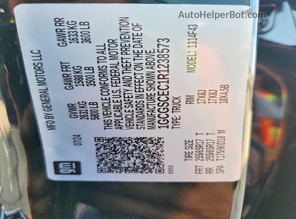 1GCGSCEC1R1238573 2024 CHEVROLET COLORADO Black Շարժիչի բաժամունքի տեսք
