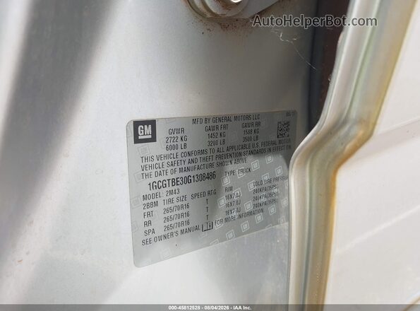 1GCGTBE30G1308486 2016 CHEVROLET COLORADO Silver Widok komory silnika