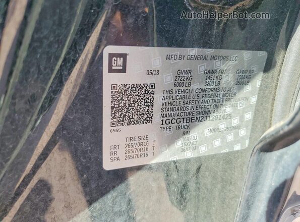 1GCGTBEN2J1291425 2018 CHEVROLET COLORADO Черный 