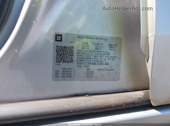 1GCGTBEN8J1261460 2018 CHEVROLET COLORADO Silver Widok komory silnika