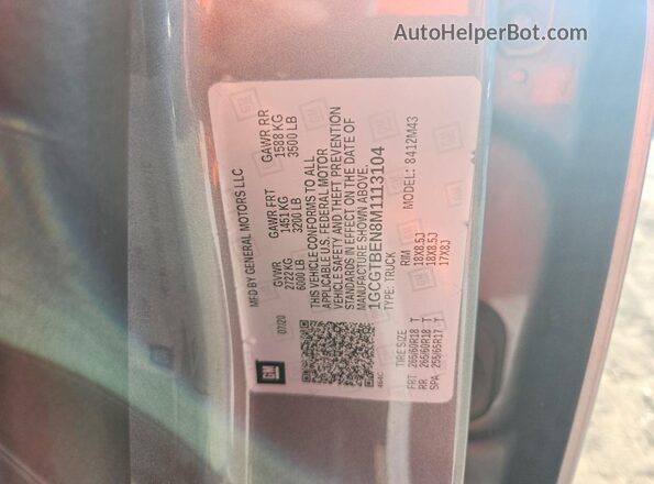1GCGTBEN8M1113104 2021 CHEVROLET COLORADO Gray Engine compartment view