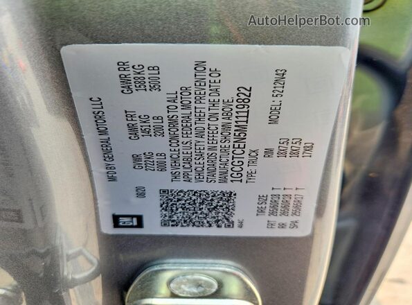 1GCGTCEN5M1119822 2021 CHEVROLET COLORADO Gray Вид підкапотного простору