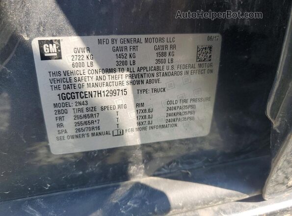 1GCGTCEN7H1299715 2017 CHEVROLET COLORADO Угольный 