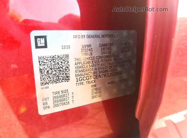 1GCGTCEN7K1203900 2019 CHEVROLET COLORADO Red Вид підкапотного простору