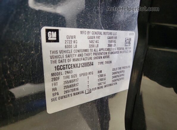 1GCGTCENXJ1200584 2018 CHEVROLET COLORADO Black Engine compartment view