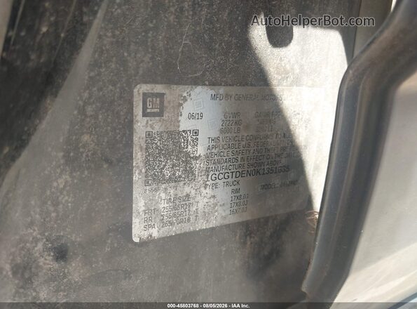 1GCGTDEN0K1351635 2019 CHEVROLET COLORADO Black Вид підкапотного простору