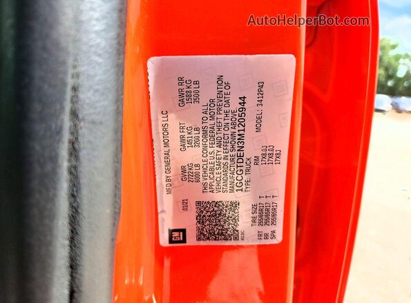 1GCGTDEN3M1205944 2021 CHEVROLET COLORADO Оранжевый Вид подкапотного пространства