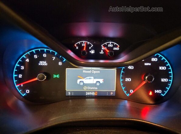 1GCGTDEN5N1243354 2022 CHEVROLET COLORADO Blue ხელსაწყოთა პანელის ხედი