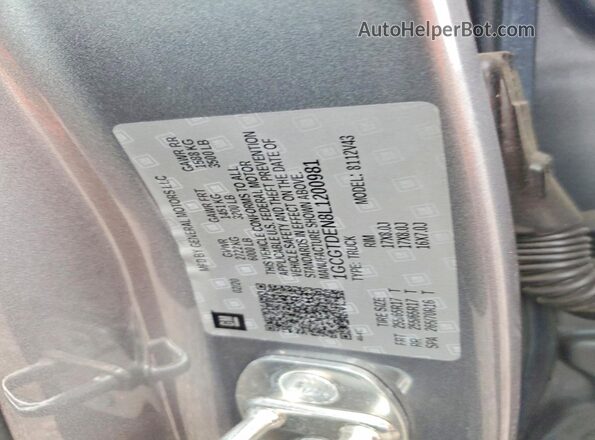 1GCGTDEN8L1200981 2020 CHEVROLET COLORADO Gray Engine compartment view