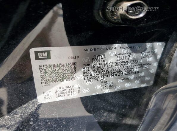 1GCGTDENXJ1328118 2018 CHEVROLET COLORADO Gray Панорамний вид салону 360°