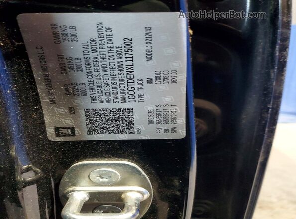 1GCGTDENXL1175002 2020 CHEVROLET COLORADO Black Vista del compartimento del motor