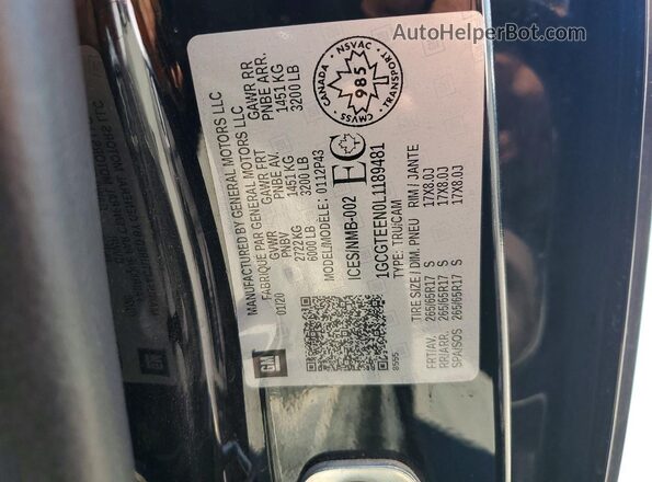 1GCGTEEN0L1189481 2020 CHEVROLET COLORADO Black ძრავის განყოფილების ხედი