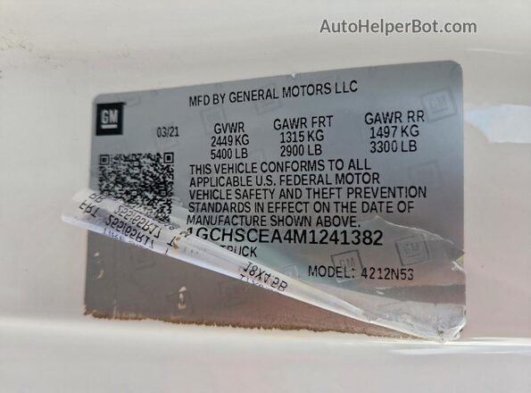1GCHSCEA4M1241382 2021 CHEVROLET COLORADO Белый Вид подкапотного пространства