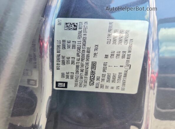 1GCHSCEA8H1289893 2017 CHEVROLET COLORADO Charcoal Vista del compartimento del motor