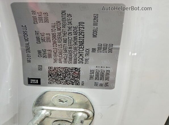 1GCHTCEN8J1297370 2018 CHEVROLET COLORADO White Вид підкапотного простору