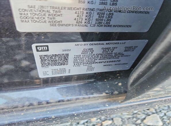 1GCPABEK6PZ105570 2023 CHEVROLET SILVERADO Charcoal Widok komory silnika