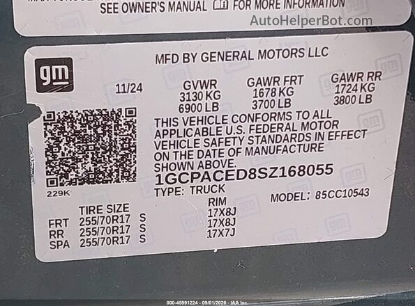 1GCPACED8SZ168055 2025 CHEVROLET SILVERADO Green Շարժիչի բաժամունքի տեսք