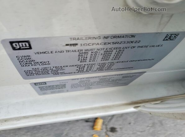 1GCPACEK5RZ330622 2024 CHEVROLET SILVERADO White Շարժիչի բաժամունքի տեսք