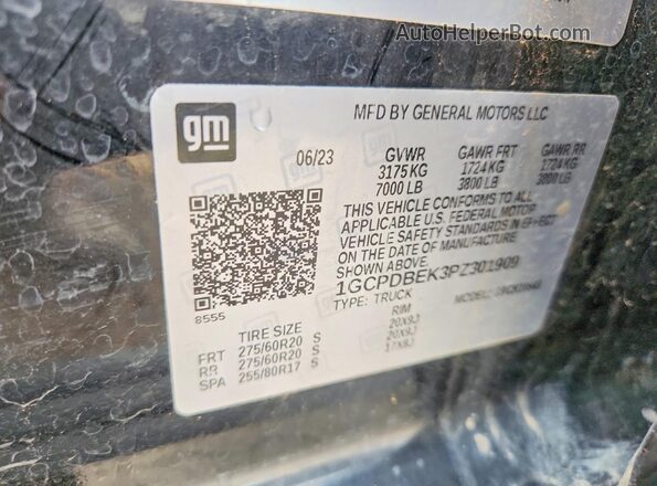 1GCPDBEK3PZ301909 2023 CHEVROLET SILVERADO Black Շարժիչի բաժամունքի տեսք
