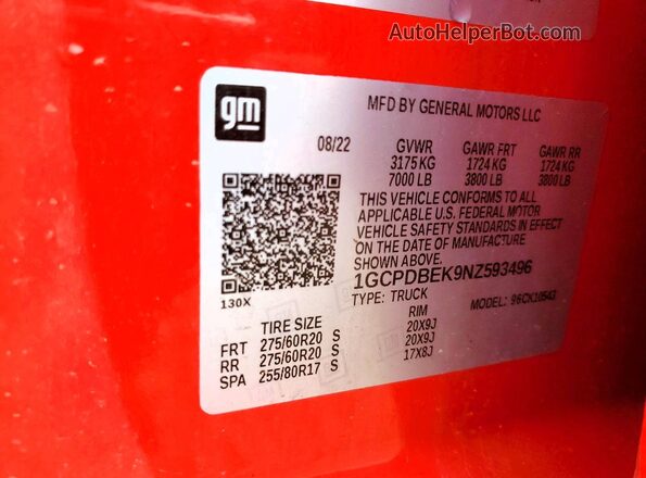 1GCPDBEK9NZ593496 2022 CHEVROLET SILVERADO Red Widok komory silnika